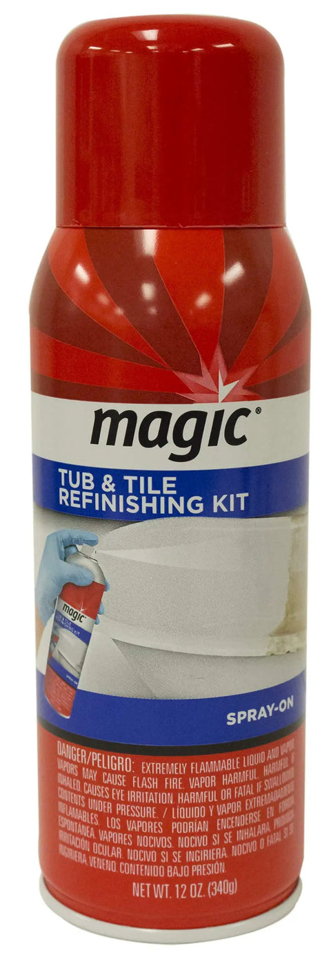 Spray On Tub And Tile Refinishing Kit For Sinks And Tiles, Bright White Finish, 12 oz aerosol can, front view