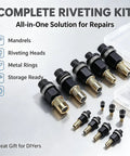 Rivet Nut Tool Kit 66 Piece Set For M3 To M10 Carbon Steel Rivnut Kit With Mandrel Set, assorted mandrels and heads in storage case
