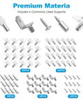 Heavy Duty Nickel Plated Shelf Pegs Pins Kit 80 Piece Set showing assorted metal brackets, clips, and screws for shelving support.