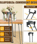 Heavy Duty Foldable Hairpin Table Legs Four Pack Sixteen Point Five Inch Top Tier Solid Steel Furniture Base with easy to fold design.
