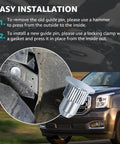 Close-up of camber alignment pin installation in truck, featuring 15 Pcs Camber Alignment Pin Set For Chevy Silverado Tahoe Suburban Avalanche Yukon Escalade GMC Sierra Savana Hummer H2 H3 Cam Guide Pins Replacement Kit