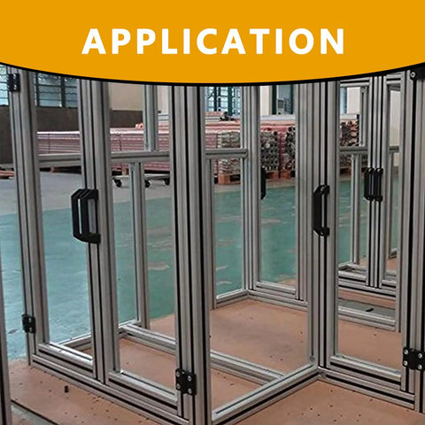 Two Sets Door Handle And Frame Hinges Install Kit For 20x20 Aluminum Extrusion Profile Slot 6mm application on frames