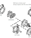 Diagram of Rite-Temp Pressure Balancing Cartridge And Mixer Cap Kit for single-handle shower faucets, black finish, valve parts labeled.