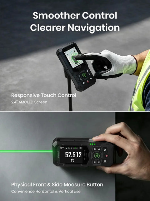 Pro Grade Heavy Duty Green Laser Distance Tool With Smooth 8X Digital Zoom Camera And Right On Precision Lockup For No Sweat Outdoor Layouts And Hassle Free Renovations