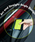 FOSHIO vinyl wrap cutting tape 50m with neon green felt squeegee used on curved car panel