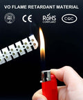 7 Piece 12 Position Dual Row Terminal Block Set For Electrical Wiring 10A 380V Barrier Strip demonstrating flame retardant material