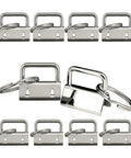Premium 1 Inch Key Fob Hardware 10 Pack with tough keychain rings for DIY crafts, featuring durable metal clasps.