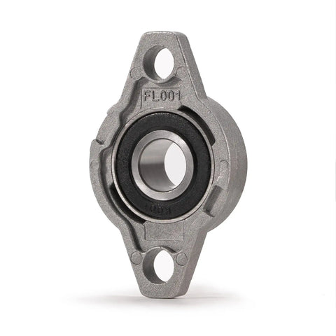 Four Pack KFL001 Mounted Pillow Block Bearings Bore 12mm For Industrial Machinery Precise Alignment And Smooth Rotation Easy Install Heavy Duty Shaft Mounts Durable Support For Automation And DIY Projects, front view