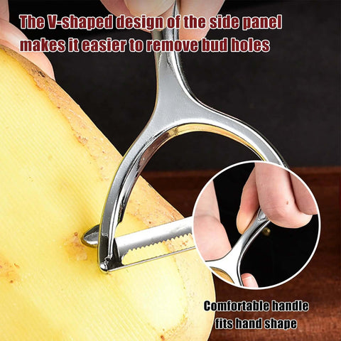 4-Piece stainless steel kitchen vegetable peeler set with V-shaped blades and spiral blade, Amazon