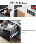 Heavy Duty Metal Drawer Slides For Kitchen Cabinets And Dressers Ultra Smooth Full Extension Roller Glides installation details