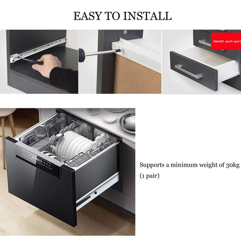 Heavy Duty Metal Drawer Slides For Kitchen Cabinets And Dressers Ultra Smooth Full Extension Roller Glides installation details