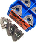 Premium Indexable Carbide Lathe Tool Wnmg080408 Pc9030 in a blue container, ideal for CNC cutting steel and stainless.