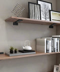 Heavy Duty Floating Shelf Brackets 4 Inch L Shaped Iron Wall Shelves Supports 150 Lbs Capacity Hidden Countersunk Design Rustic Black
