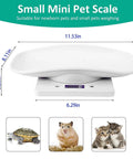 Newborn Pet Weight Scale With 12 By 8 Inch Tray And Tape Measure, Portable Small Animal Scale Weighing Up To 33 Lbs, White Scale