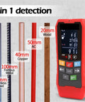 Knock It Out Of The Park With This Heavy Duty 4 In 1 Wall Scanner Hunting Studs Live Wires Pipes Depth And Wood Humidity Engineered For Stress Free Weekend Grinds showing detection features.