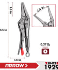 6.5 Inch Needle Nose Locking Pliers With CR-MO Jaw, Long Narrow Nose, Adjustable Clamping Pressure, Through-Hole Screw, Trigger Release, Ideal For Tight Spaces