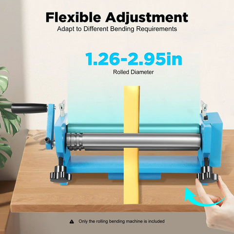 Rock Solid Manual Slip Roller 300 Mm Wide Sheet Metal Roll Bender Hand Crank Press For 2Mm Aluminum And 1Mm Steel Auto Panels Ductwork Garage Ready Setup