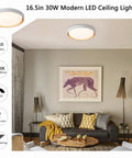 LED Flush Mount Ceiling Light 3000K Warm White, 2110 Lumens, in a modern living room setting