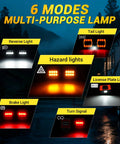 NOVCAPAR wireless trailer light kit by Amazon; magnetic mount; collage shows LED brake, tail, turn and license plate.