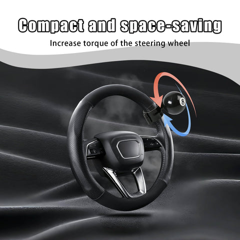8 Ball Steering Wheel Knob Spinner For Easy City Driving And Heavy Duty Use, 360 Degree Rotation Suicide Knob Handle, Universal Car Steering Wheel Booster For Cars Trucks Semis And Tractors installed on car wheel