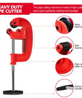 Heavy Duty 1 To 3 Inch Pipe Cutter Tool With Extra Blade For Fast Clean Cuts On Galvanized Steel And Iron Pipes Pro Grade Rigid Cutter With Ball Thrust Bearing, labeled parts