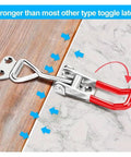 Five Piece Adjustable Toggle Clamp Latches Heavy Duty Holding Clamps For Smoker Lid Jig Tool Box Case Pull Latch With Secure Closure And Stable Clamping During Bumps And Vibration, stainless steel clamp close-up