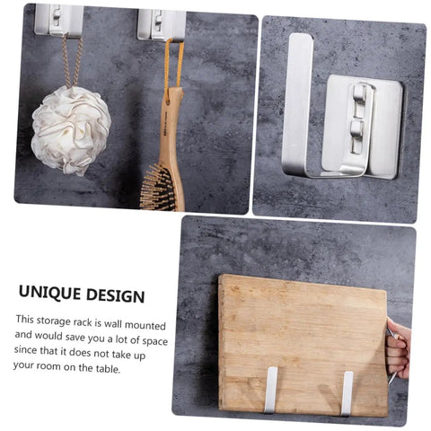 Two Pack Pot Lid Rack Wall Mounted Organizer for Kitchen Bathroom easy installation storage example