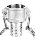 Heavy Duty 304 Stainless Steel Camlock Fitting For A Snappy Quick Hook Up 1.5 Inch Hose Coupling showing C Type Female Coupler.