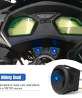 12V Blue Round LED Toggle Switch 20A SPST On Off DC 12V Electrical Switch For Cars Trucks Marine And Off Road Projects Copper Contacts Flame Retardant Casing Easy Panel Mount For Your Ride installed in motorcycle dashboard