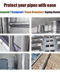 Self-Sealing Pipe Insulation Foam Tube for Outdoor Water Lines with Antifreeze Aluminum Foil Heat Shield on building pipes