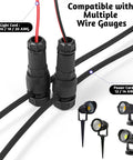 60 Pack Low Voltage Waterproof Landscape Light Cable Connectors 12 20 Gauge Wire Connectors For Outdoor Path Lights