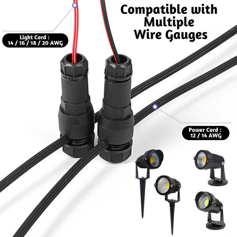 60 Pack Low Voltage Waterproof Landscape Light Cable Connectors 12 20 Gauge Wire Connectors For Outdoor Path Lights