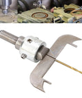 Baxnore wooden ring drill bit set with metal shank and curved HSS cutter for wood rings (front view)