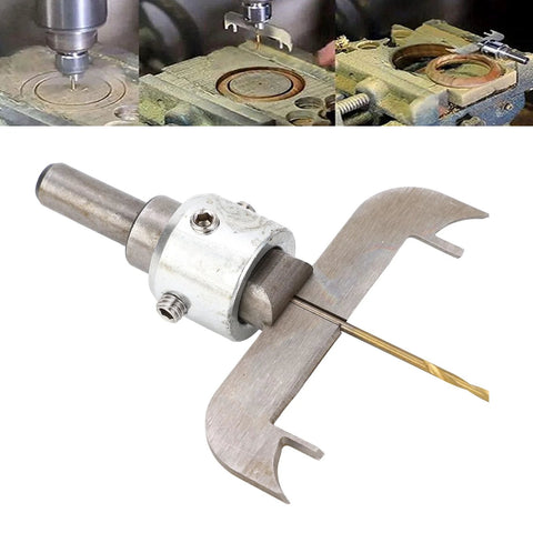 Baxnore wooden ring drill bit set with metal shank and curved HSS cutter for wood rings (front view)