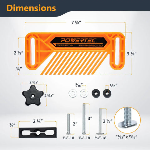 Dimensions of Featherboard Set For Router Table Fence And Bandsaw Tandem Feather Boards Fit T Track And Miter Slot Must Have Woodworking Router Accessories Keeps Your Workpieces Steady Reduces Kickback And Boosts Safety 2 Pack