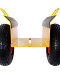 Rock Solid Heavy Duty Slab Cart With 10 Inch Pneumatic Tires And 600 Pound Capacity front view showing large wheels and sturdy frame.