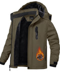 Kids Winter Coat And Snow Suit Waterproof Insulated Softshell Ski Snowboard Jacket With Hood And Zip Pockets Army Green