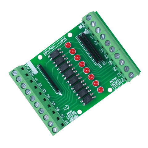 8 Channel Optocoupler Isolation Board For DC 3.3V To 5V Inputs, NPN PNP High Low Level Output, Signal Converter, Voltage Isolation Module