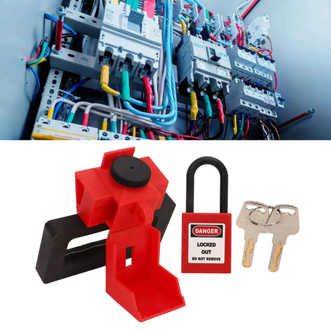 Heavy Duty Nylon Clamp On Breaker Lockout Padlock Kit Universal Tag Out Setup Built Dope For Industrial And Automotive Crews Who Want Straight Up Reliable Safety Locks