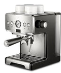 No Sweat 1450W Bean To Cup Espresso Coffee Machine With Strong 15 Bar Pump showing stainless steel body and controls.