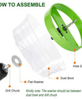 HLOFIZI 6-1/4 inch carbide hole saw kit with green ring for recessed can lights; includes dust bowl and drill chuck.
