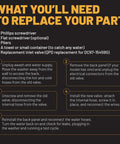 Instructions for replacing Upgraded Water Inlet Valve Assembly For Front Load Washers DC97-15459G with tools list.