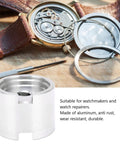Stainless Steel Watch Movement Holder Tool for 2824 2892 2813 8200 Movements with open watch backplates and screwdriver