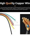High quality copper wire harness for 2-Pack 6-Pin Throttle Body Pigtail TPS Repair Connector Kit, heat-resistant and waterproof.