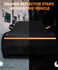 6 Layer Heavy Duty Weatherproof All Weather Car Cover for C3 Corvette 1968 to 1982 with orange reflective strips at night