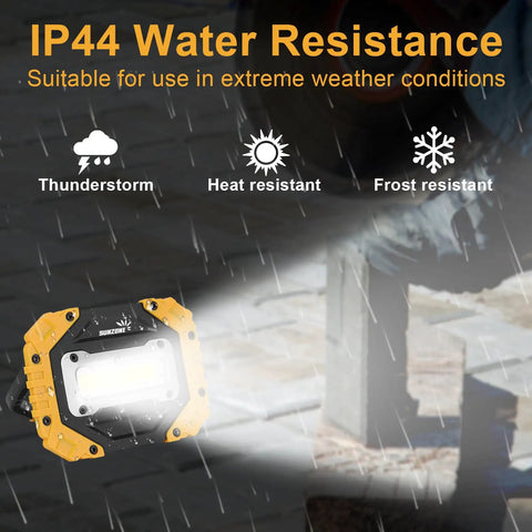 LED Work Light With Rechargeable Battery And Magnetic Stand On The Go Waterproof Portable Flood Light IP44 weather resistance