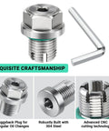 Oversize Piggyback Oil Drain Plug Kit Stainless Steel Self Tapping Oil Pan Thread Repair With O Ring And L Wrench Size M14