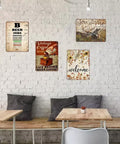 Retro Metal Tin Sign 12 By 16 Inches Vintage Wall Decor Ocean Rowing Theme With Animal Motifs for outdoor parties and rooms.