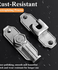 Wopanxye Flip Gate Latch for Barn Door, 360 Degree Rotary Hasp, close-up view of rust-resistant zinc alloy latch.