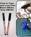 Pro Grade Panel Lining Markers Pour Type GM301 Black GM302 Gray With Eraser Pen GM300 Flow In Kit for model detailing